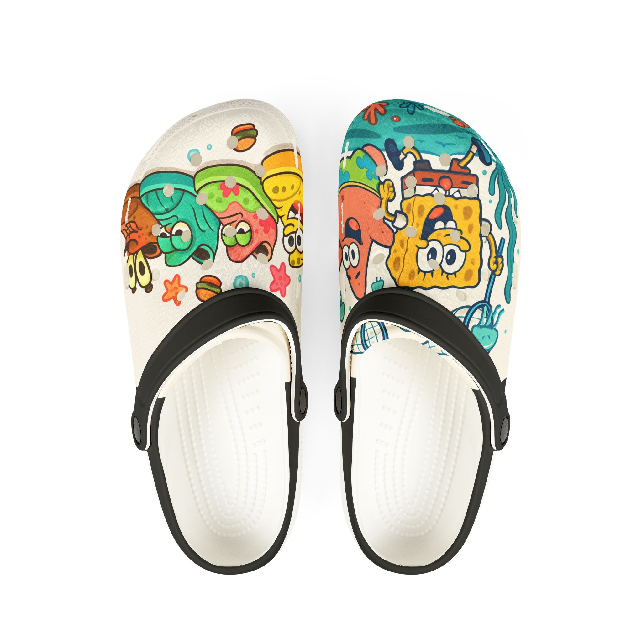 Sponge Cartoon EVA Clogs - Colorful Beachy Kids & Teens Slip-On Shoes