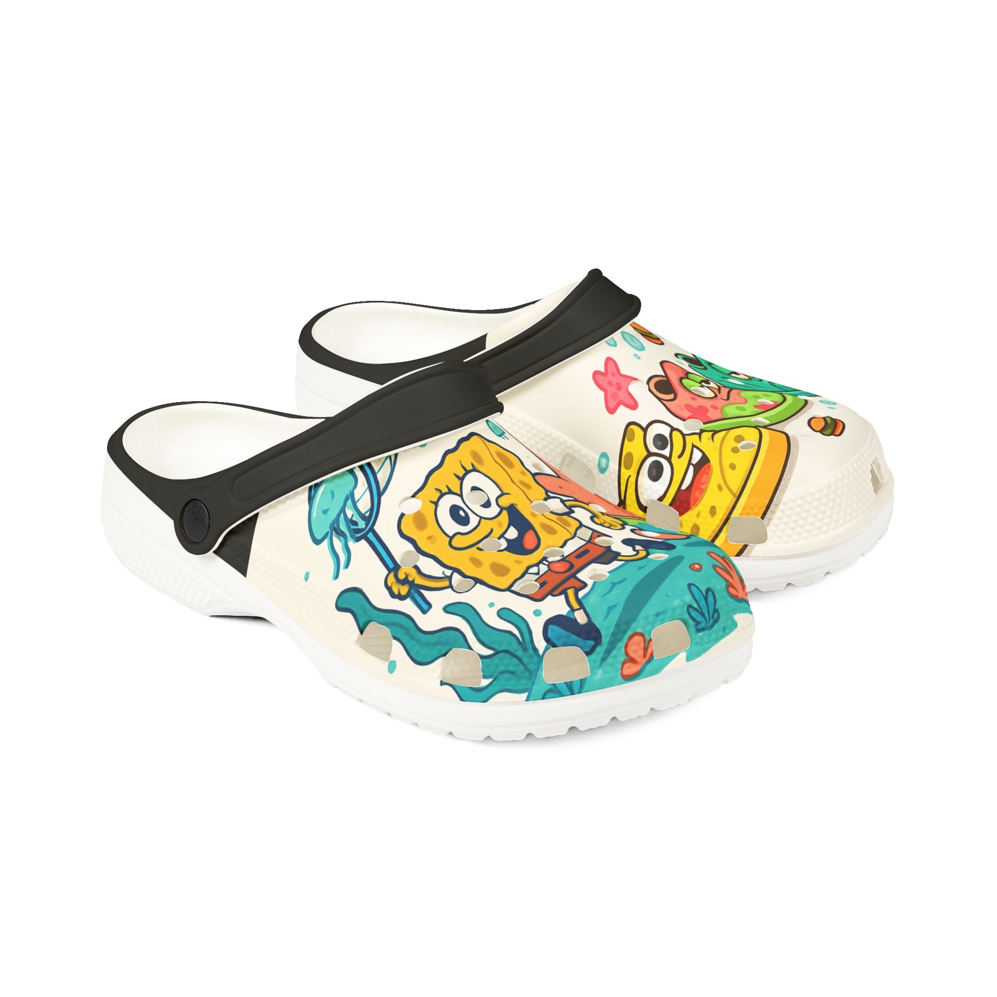 Sponge Cartoon EVA Clogs - Colorful Beachy Kids & Teens Slip-On Shoes