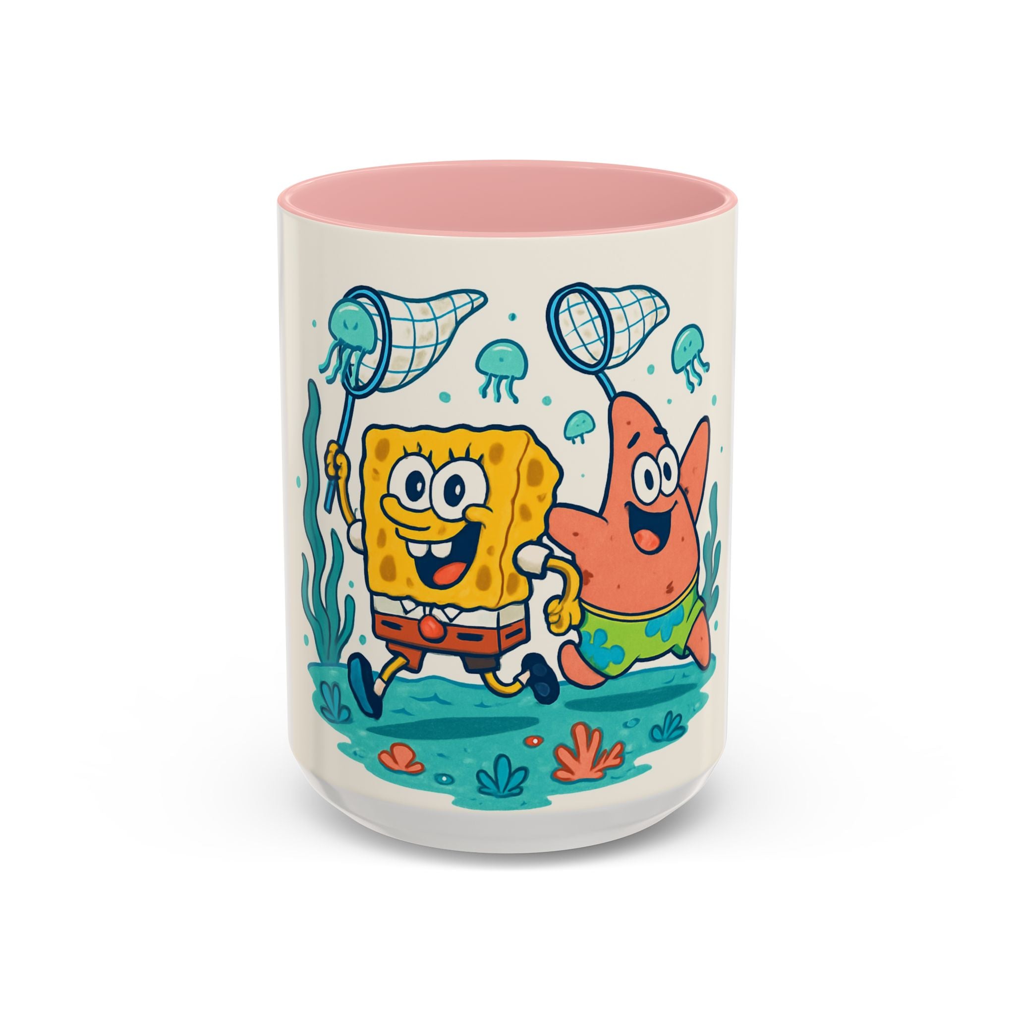 SpongeBob & Patrick Coffee Mug — Funny Cartoon Ocean Friends Accent Mug (11/15oz)