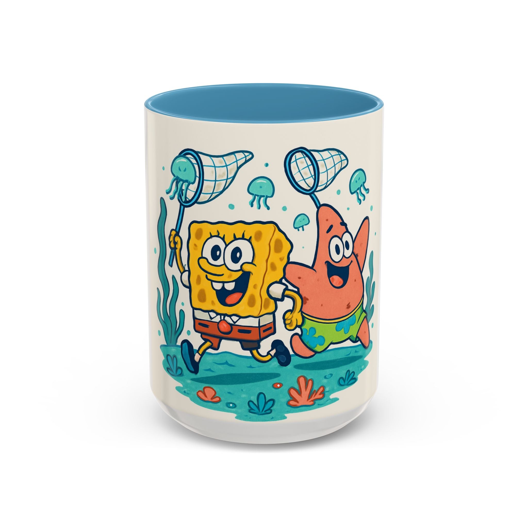 SpongeBob & Patrick Coffee Mug — Funny Cartoon Ocean Friends Accent Mug (11/15oz)
